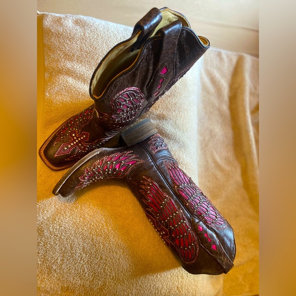 Dark Brown Corral Boots - Picture 1 of 8